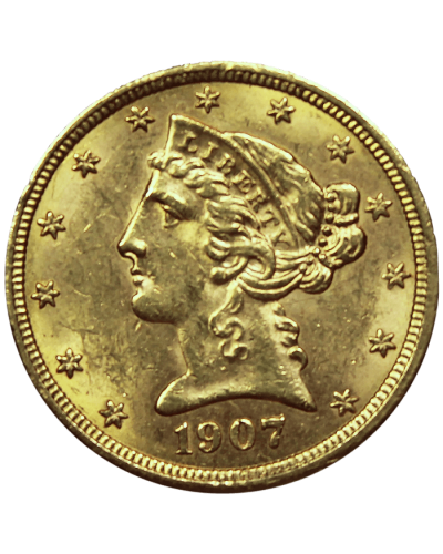 5 Dollars "Half Eagle" Gold Coin - Global Cash, the gold specialist in Lyon