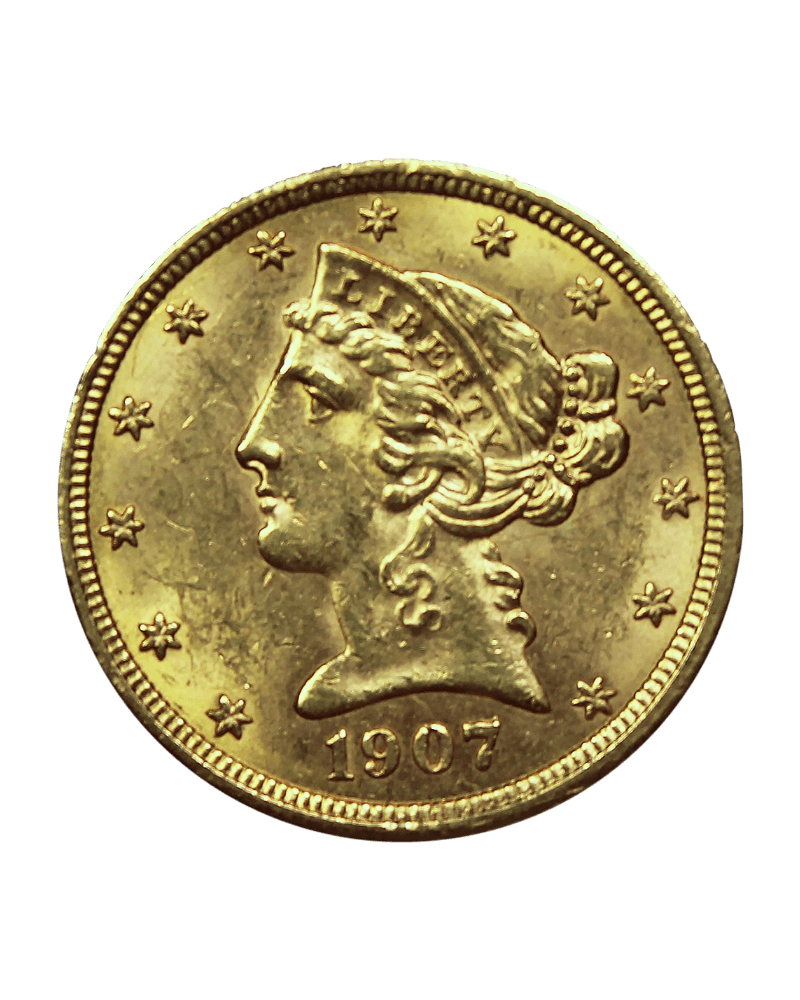 5 Dollars "Half Eagle" Gold Coin - Global Cash, the gold specialist in Lyon